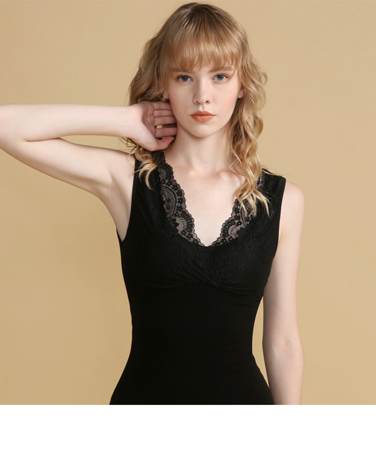 Mito với áo độn ngực và vest cashmere trong mùa thu đông Đồ lót nhiệt dày hơn ren bó sát áo sơ mi nữ áo lót cao tuổi nam giới