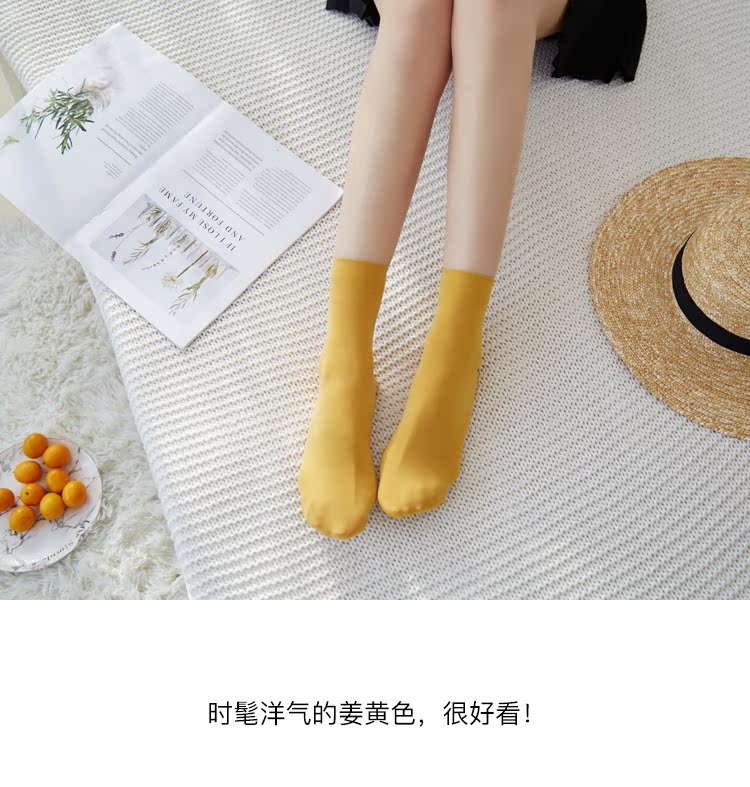 Mốt 2 đôi nhung ngắn đôi tất nữ mùa xuân và mùa hè mỏng màu thủy triều chống móc dày cotton đáy chống trượt - Vớ tất ngắn cổ
