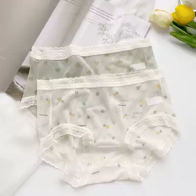 Mitu summer sweetheart mesh thin underwear~summer seamless breathable cute sexy girl cotton crotch waist