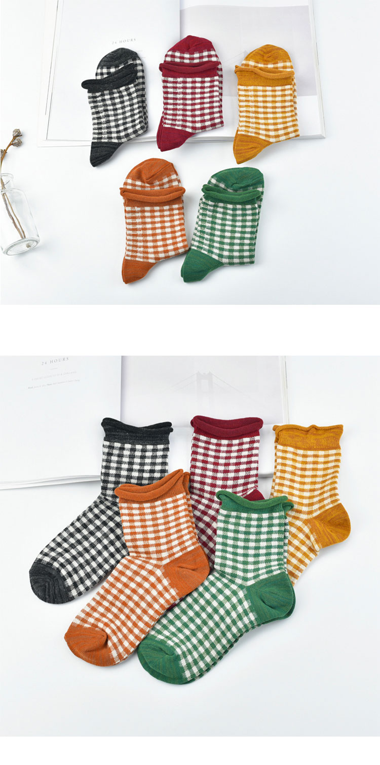 Retro Anh Square Vớ ngắn Phụ nữ Cotton mùa xuân và mùa thu thoải mái Vớ nữ vớ Nhật Bản Phong cách thời trang hoang dã bán vớ các loại