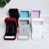 High-grade velvet necklace pendant long earrings first jewelry box empty box small exquisite flip brooch chain box
