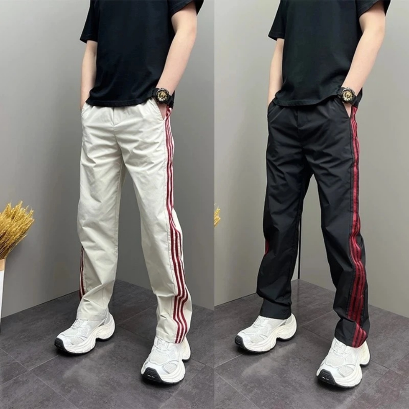 American Retro Three-Stripe Men's Patchwork Color-Block 2026 Summer New Comfortable Versatile Cool Breathable Casual Pants American Retro Three-Stripe Men's Patchwork Color-Block 2026 Summer New Comfortable Versatile Cool Breathable Casual Pants