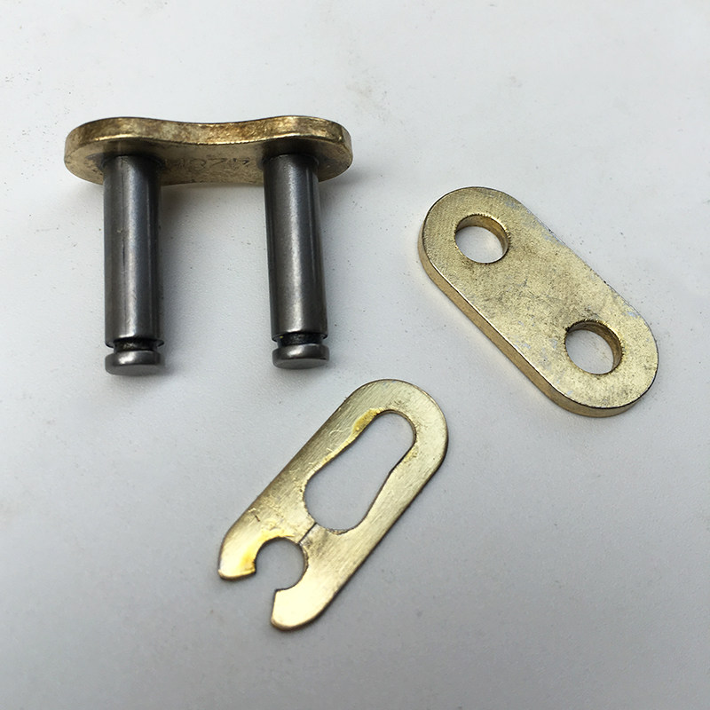 Locomotive chain joint buckle 428H thickened gold copper plated carburized chain full buckle clamp rivet pin shaft sleeve