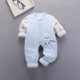 Bộ đồ jumpsuit cotton mỏng cho bé mùa thu đông Các mẫu bé cộng với áo ấm cotton 3 quần áo sơ sinh cotton 0-6 tháng áo liền quần cho bé