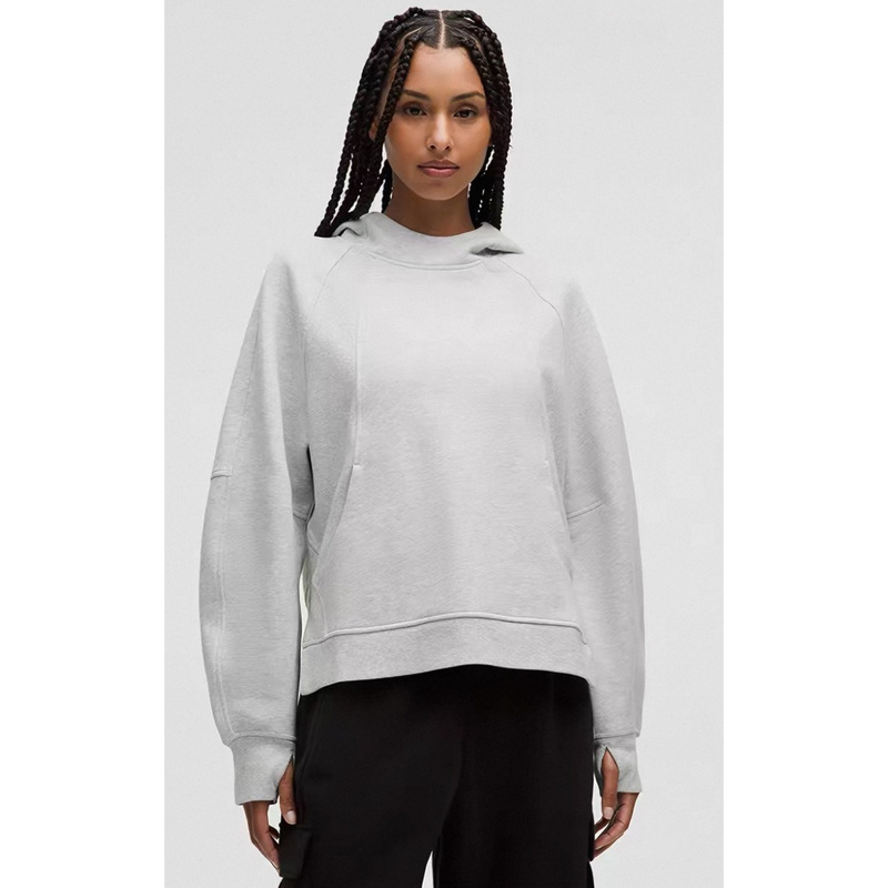 Guoxian Scuba Oversized Side-Slit Hoodie Women's Extra Loose Side-Slit Hoodie