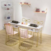 Nail table special price economical table and chair set work table single double simple modern double layer simple Nordic
