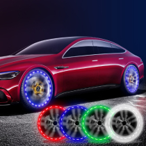 Valve Hot Wheels flash colorful solar car hub light tire Marshal light modified Universal wheel cover