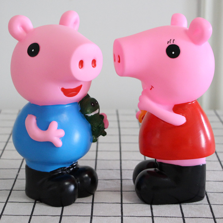 Piggy Peggy piggy bank resin Peggy George piggy bank phim hoạt hình dễ thương sáng tạo trẻ em món quà sinh nhật - Trang trí nội thất mẫu tủ trang trí phòng khách đẹp