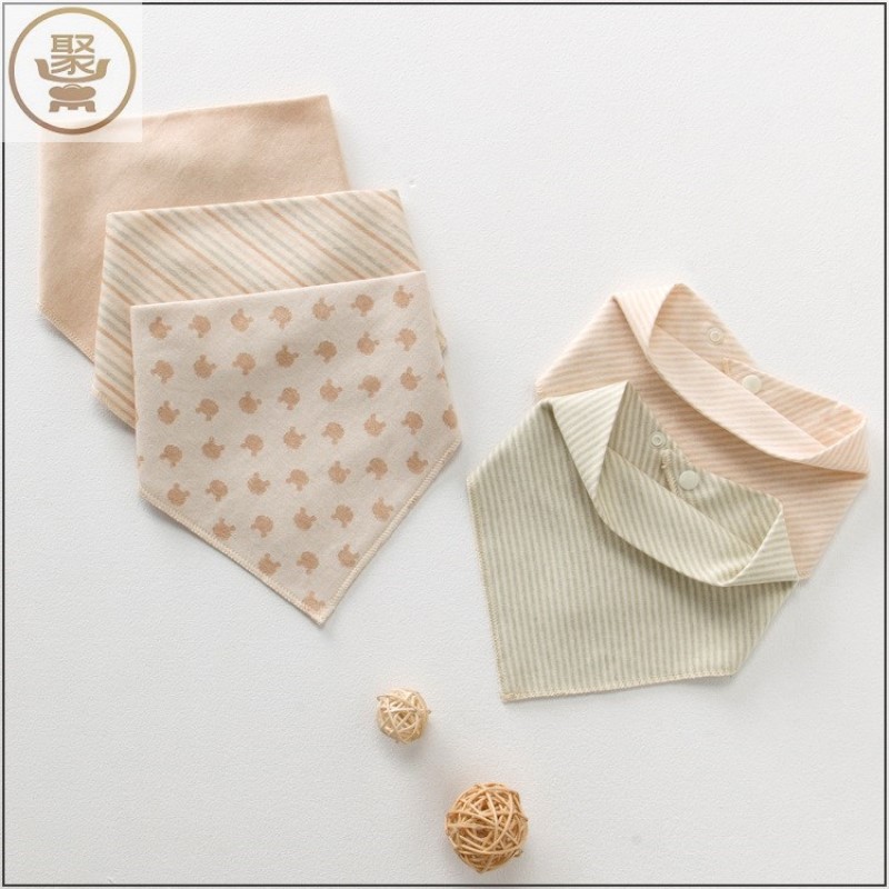 Male and female baby saliva towel by buckle Baby Triangle Towel Pure Cotton Newborn Enclosure Child Saliva Pocket Colored Cotton Turban
