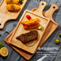 Oak unpainted pizza wooden tray Steak plate cutting board Sushi plate French fries fried chicken bread plate Japanese custom logo
