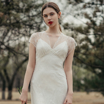 Simple French light wedding dress 2021 New satin out gauze small man super fairy bridal dress Spring