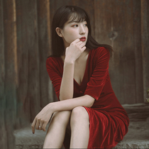 Toast service bride 2021 new red back home dress banquet noble atmosphere celebrity dress small man slim