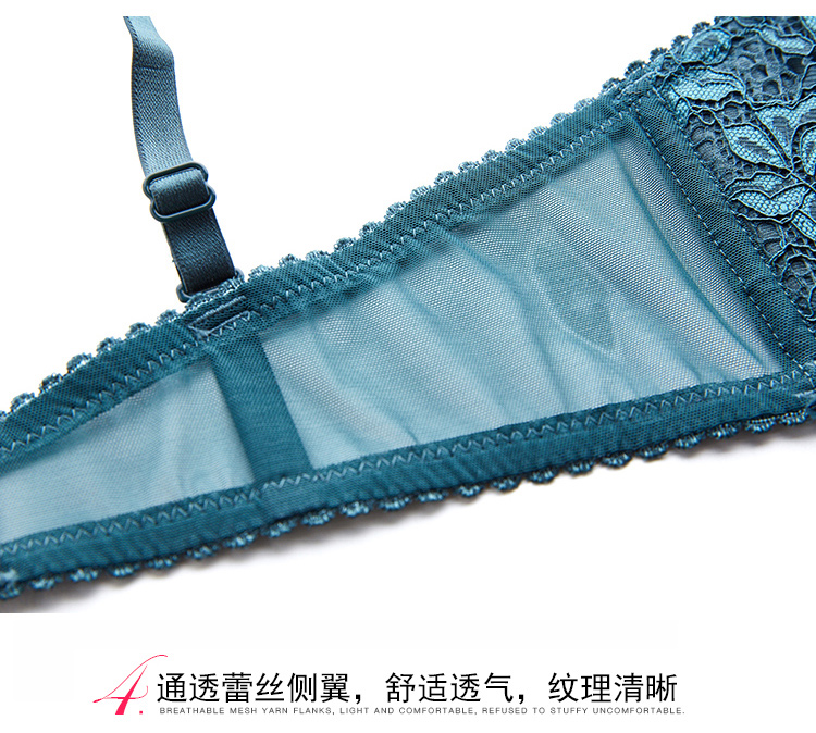 Cô gái xinh đẹp Nhà mùa đông Sexy Ren mỏng Đồ lót thu thập thoải mái Half Cup Bra Có thể tháo rời dây đeo vai Bra áo lót ko gọng