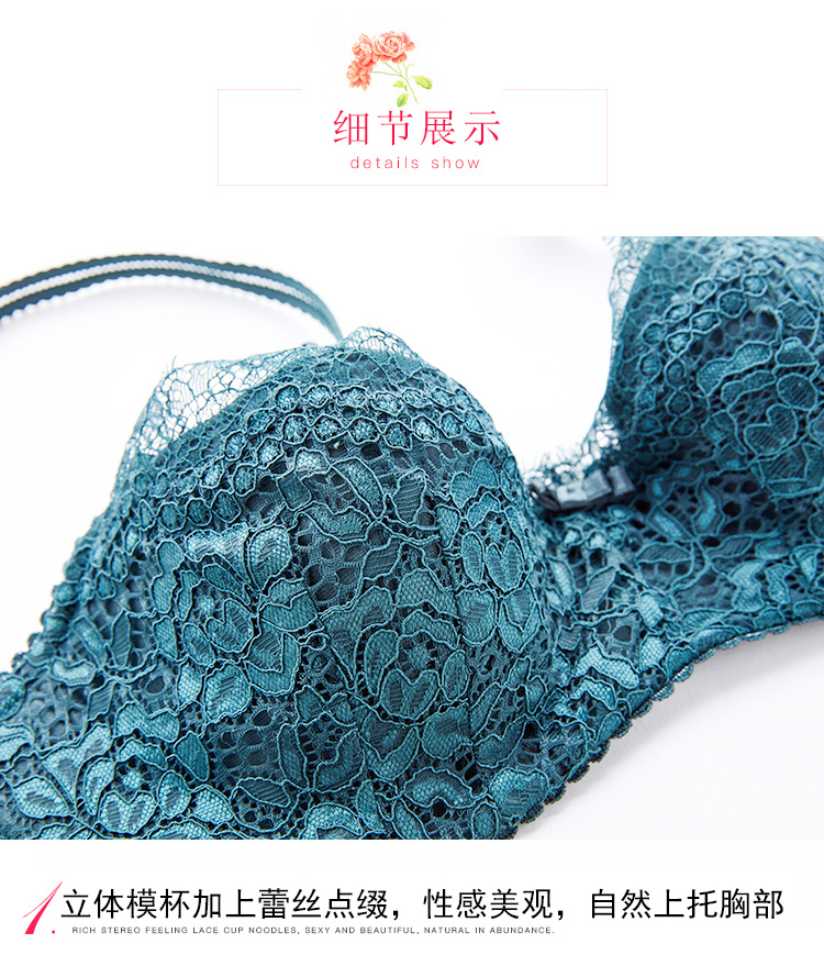 Cô gái xinh đẹp Nhà mùa đông Sexy Ren mỏng Đồ lót thu thập thoải mái Half Cup Bra Có thể tháo rời dây đeo vai Bra áo lót ko gọng