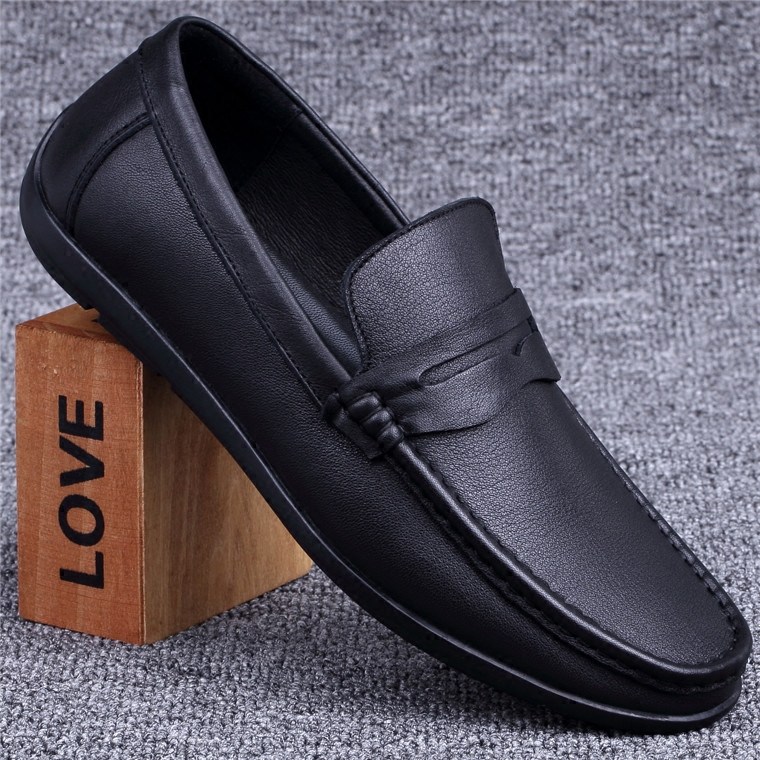 Foreign trade tail single men's business casual dress leather shoes men's genuine leather soft bottom top layer cowhide soft leather lazy shoes trendy