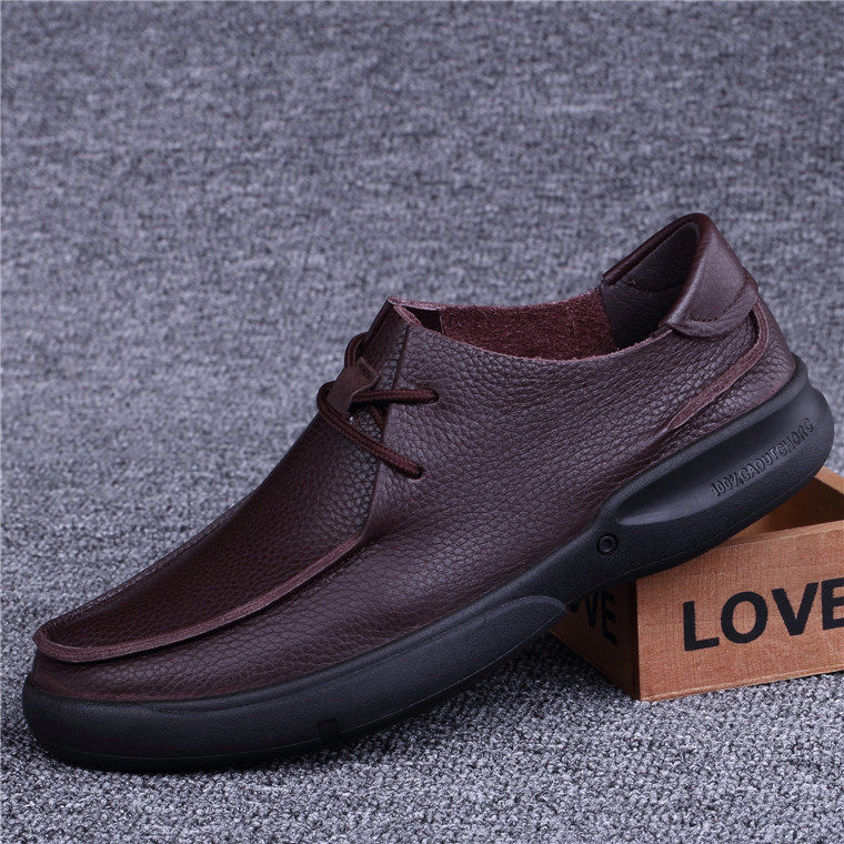 Foreign trade casual men's toe layer cowhide lace all-match business casual leather shoes men's genuine leather breathable thickness men's leather shoes