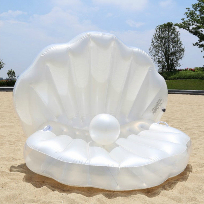 Inflatable shell bed water floating toy swimming ring for riding adult air cushion sofa floating swimming pool inflatable floating bed