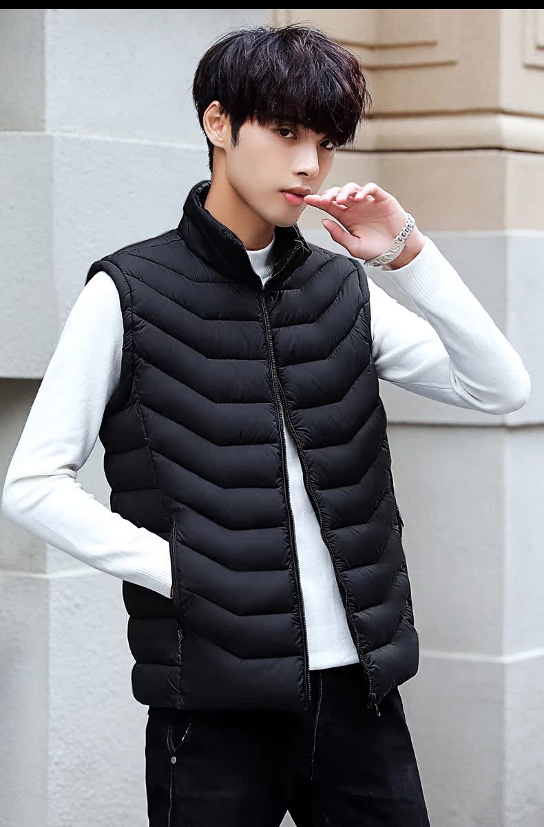 Vest nam mùa thu đông nhẹ xuống áo vest cotton phiên bản Hàn Quốc mới của xu hướng đẹp trai vest nam thanh niên áo khoác nam áo khoác nữ