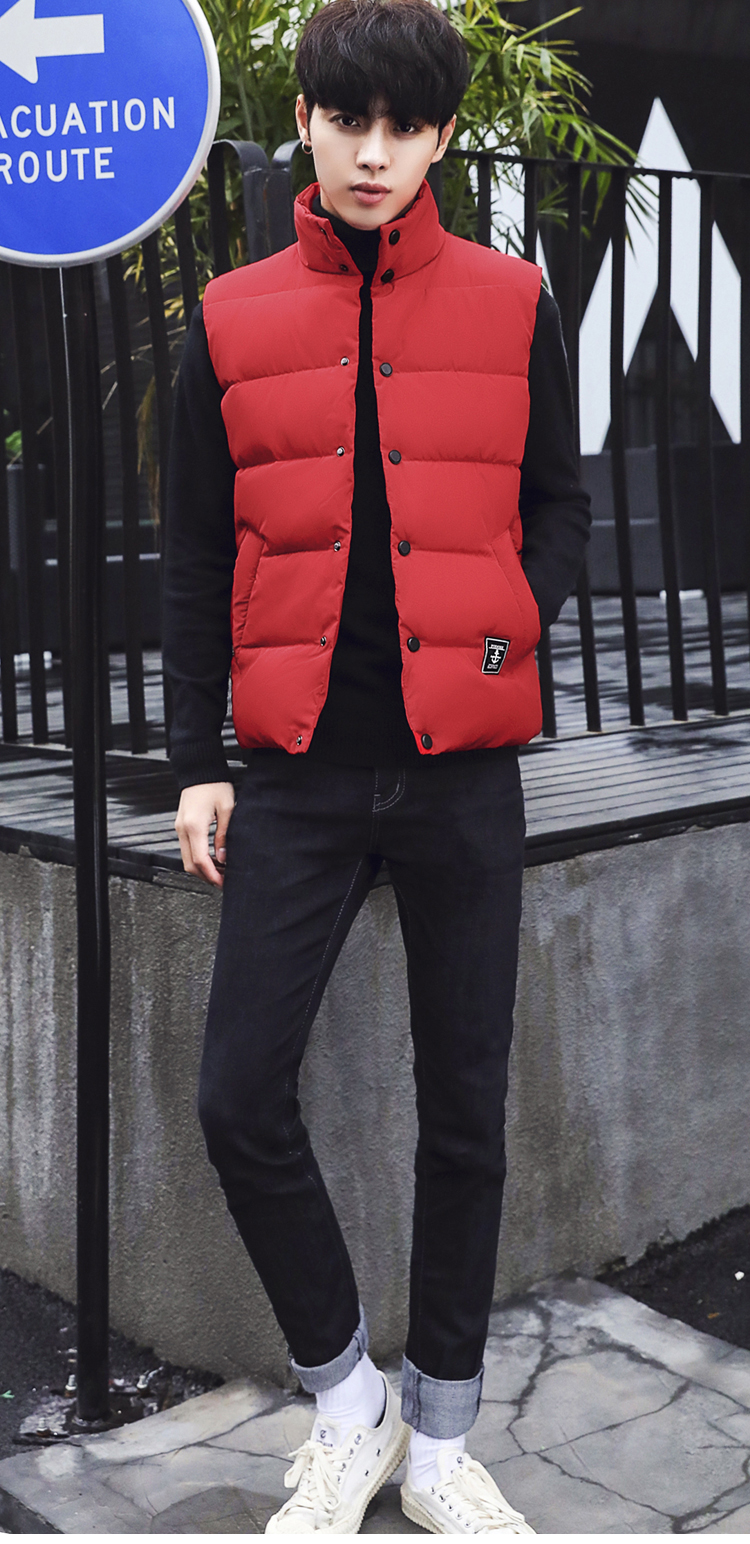 Vest nam mùa thu đông dày xuống áo khoác cotton mùa đông đôi nam nữ phiên bản Hàn Quốc của xu hướng vest vest đẹp trai áo khoác nam giả vest