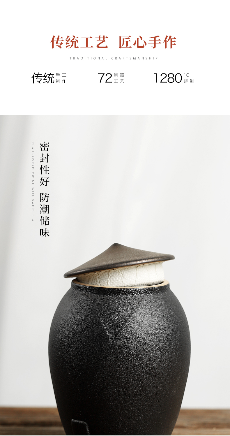 River "s lake mud seal sealed ceramic tea caddy fixings box travel warehouse storage tank pu 'er tea pot receives kung fu tea set