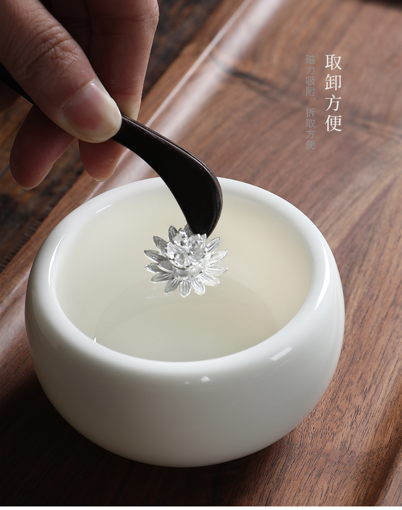 Mud seal dehua white porcelain up porcelain cup large sample tea cup jade suet jade meditation master cup single cup silver cup