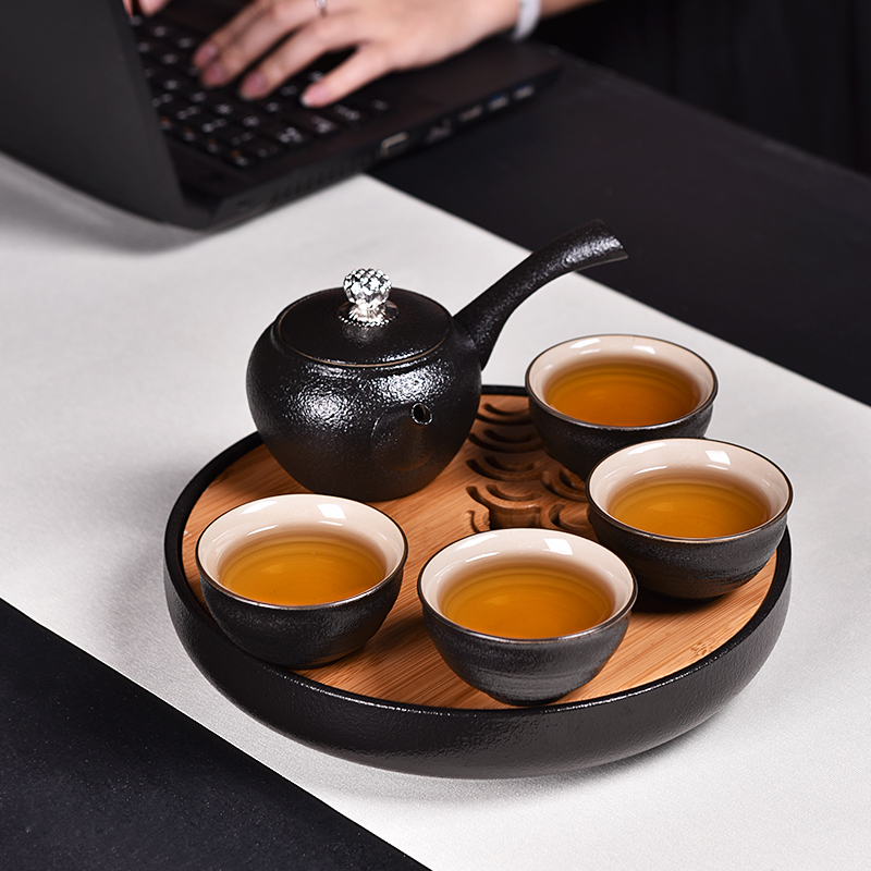 Kung fu tea set suit household ceramics filter tea small tea tray was Japanese contracted the teapot tea