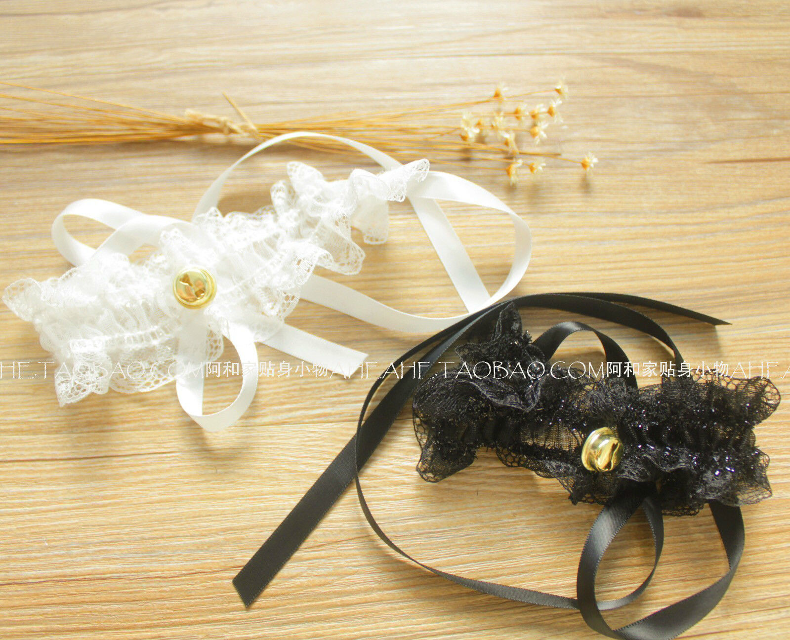 Black and white thigh ring Sexy bell Bell Lace Neck Strap Ring Necklace Necklace Strap Necklace