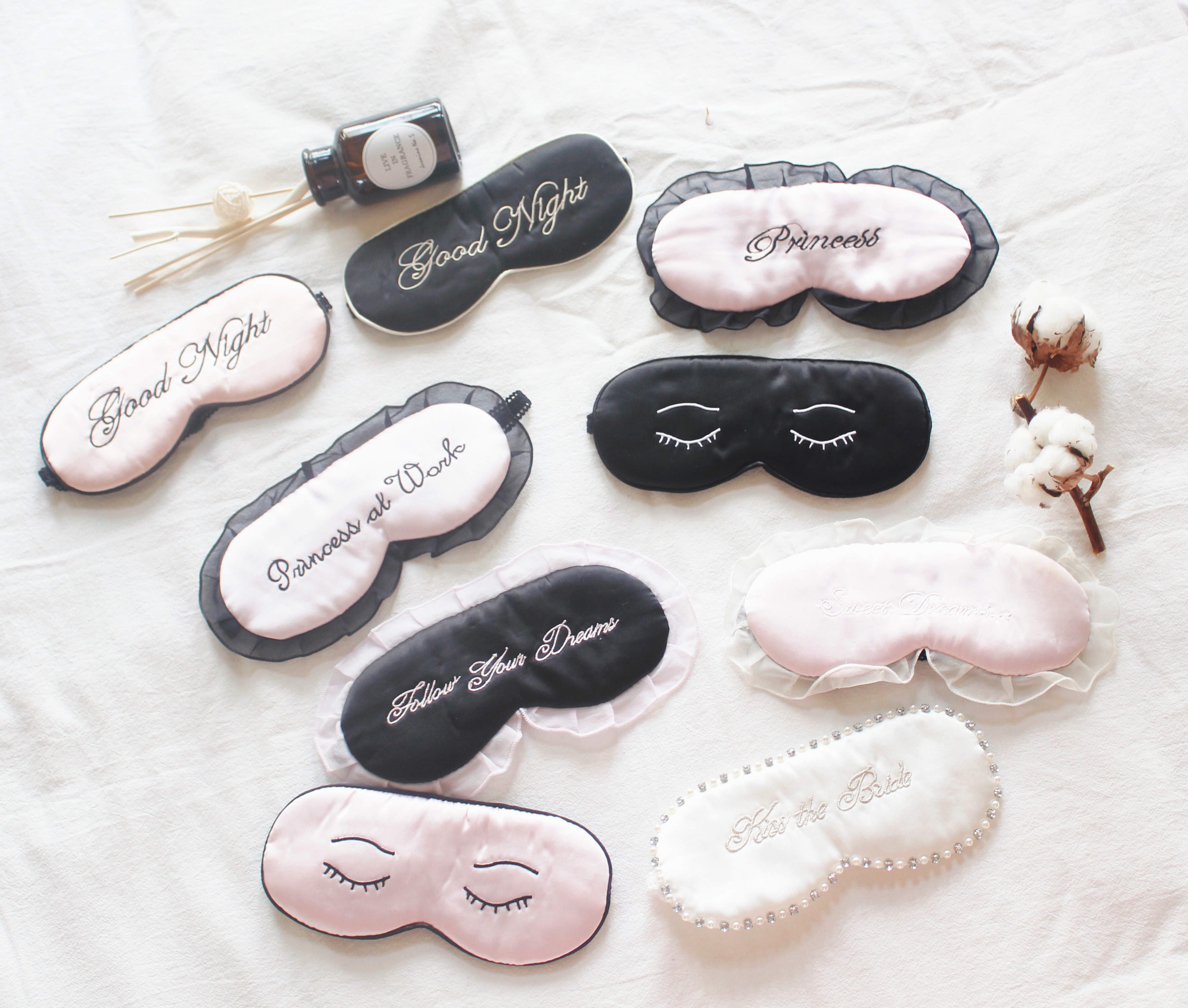 Lovely LOLITA alphabet cute eye cover silk embroidery night-shading eye cover