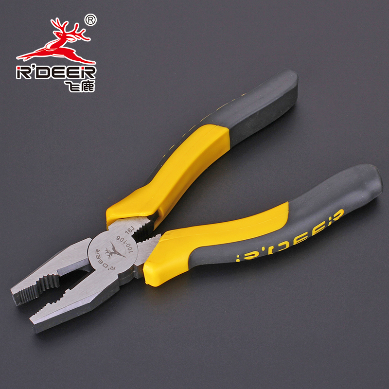 Flying Deer Tool Bicolor Wire Pliers Eccentric labor-saving pliers sharp mouth multipurpose tip pliers 8 inch old tiger pliers diagonal mouth pliers