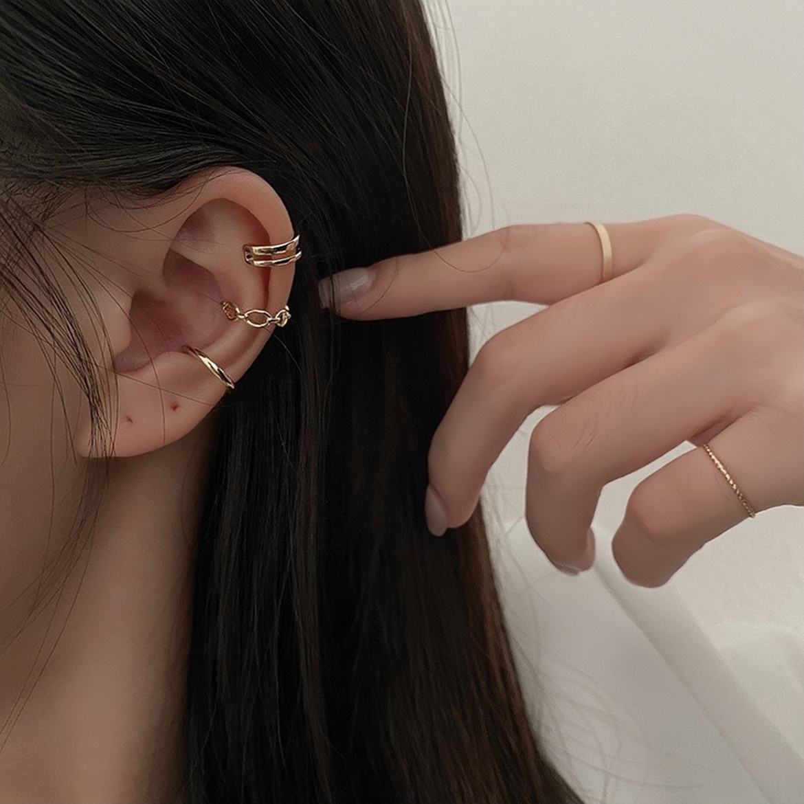 Temperament fashion minimalist multi-ear clip without earbugles Palaeoport Taste Lukewarm Air sensary cliffon-Taxian-Taobao