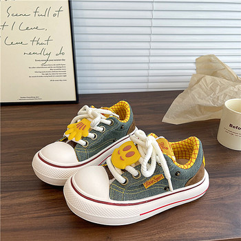 Yijun thick-soled round-toe denim canvas shoes for women 2025 winter new all-match sneakers small white shoes bread shoes