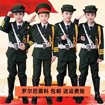 Primary and middle school students flag-raiser clothing childrens national flag class honor guard guard guard salute uniform uniform flag-bearer Peoples Liberation Army