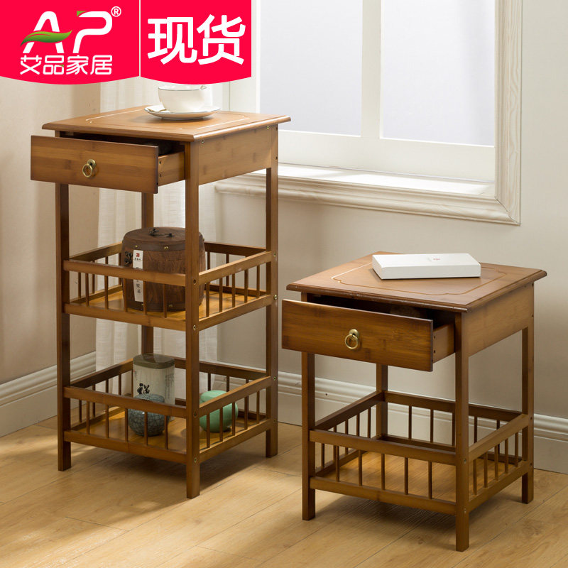 Living room sofa side cabinet corner few small tea table shelves solid wood small bedroom bed head cabinet small table side a few tables