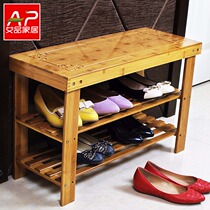 Nanzhu shoe stool shoe rack solid wood idyllic European style shoes stool shoe cabinet storage stool storage stool storage stool long bench stool footrest