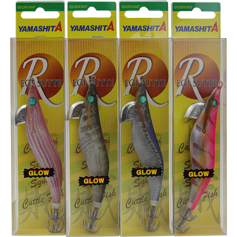 Japan imported YAMASHITA wood shrimp EGI SUTTE-R N series 15g 20g squid fake bait squid hook