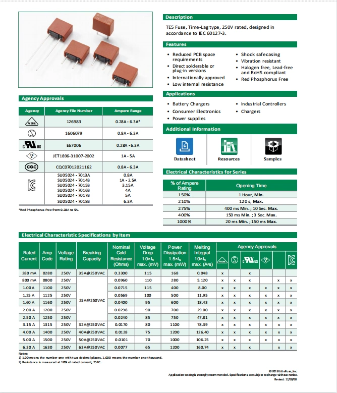 Cầu chì vuông 392 Cầu chì 250V thổi chậm T 1A 2A 3.15A 4A 5A 6.3A 8.5*4