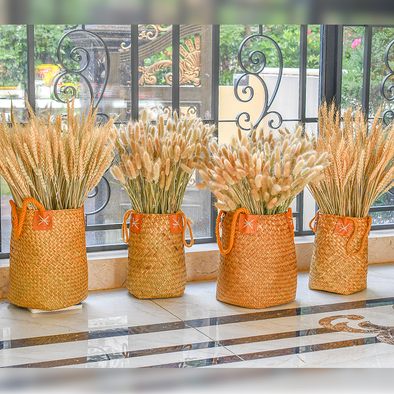 Wheat Ear Dry Flower Bouquet Vase Flower Basket Vines choreography Jacquard Barren reed Decorative Pendulum to open barley Dog tail grass