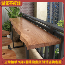 Nordic balcony solid wood bar table home living room by partition long table simple milk tea shop high table and chair combination