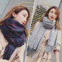 Phiên bản Hàn Quốc của mùa thu và mùa đông kẻ sọc dài khăn quàng cổ nam và nữ giả cashmere sử dụng khăn choàng đôi sinh viên hoang dã khăn quàng ấm dày - Khăn quàng cổ / khăn quàng cổ khăn caro phượt	