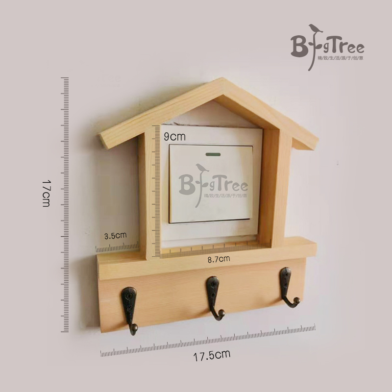 Retro Belt Hook Solid Wood Switch Decoration Cozy Socket Sticker Practical Genguan Doorway Electric Control Special Switch Sleeve