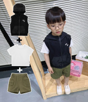 Sense Chen Chen Chen Ma childrens clothing childrens suit boy pants T-shirt casual shorts Joker t hooded vest three-piece set