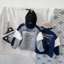 Sense Chen Chen Chen Ma boys clothing 2021 autumn and winter baby velvet sweater letter pullover sweatshirt foreign tide coat