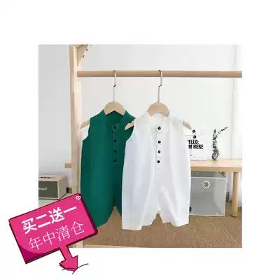 Sensibility Chenchen mother baby clothes Baby summer clothes Children's sleeveless jumpsuit Boys five-point pants tide baby jumpsuit