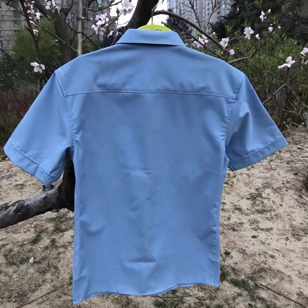 Yingshuo outdoor sky blue long short sleeve shirt door foreign short sleeve outside shirt men's shirt casual shirt