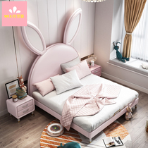 Nordic rabbit bed ears child bed girl Pink Dream Castle cartoon girl princess bed ins Net red bed
