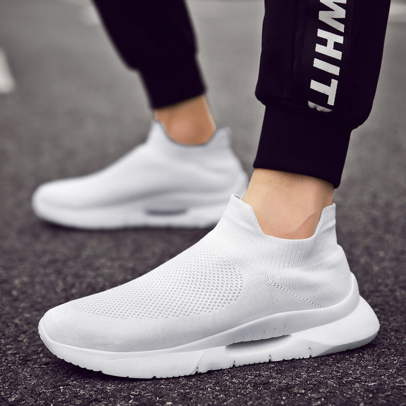 Summer Board Shoes Men Shoes Men's Shoes Men Casual Boomer Shoes Sloth Canvas Breathable Socks One Foot Pedal Small White Cloth Shoes White Shoes