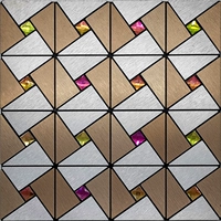 Треугольная медь+серебряный диалог+цвет бриллиант 30x30 см/кусок