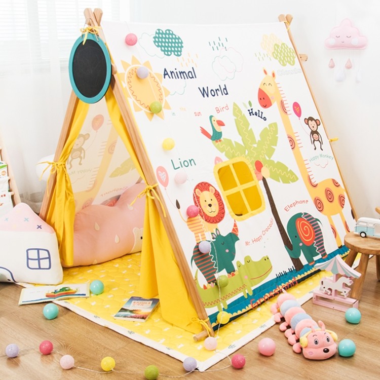 Children's indoor tent Princess girl Male game house Cartoon toy Animal Car Split bed reading Pink promotion
