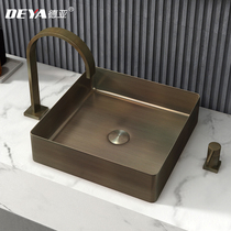 Stainless steel table basin square wash basin Villa Hotel home wash table Bar Club basin art Basin