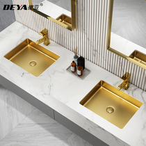 Stainless steel stage washbasin Wash Basin Hotel Bar Toilet Flush square washbasin Home Handwashing basin